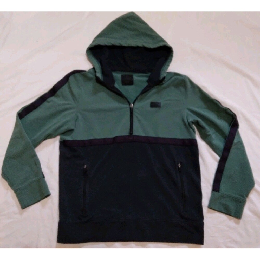 Abercrombie & Fitch Hoodie Green Blue Colorblock Retro Y2K Mens Size Small